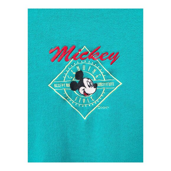 VTG Walt Disney Mickey Mouse Embroidered Crewneck Sweatshirt Large USA Made 90s - Picture 2 of 8